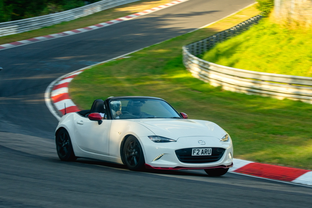 Mazda MX-5 mid-corner on the Nordschleife